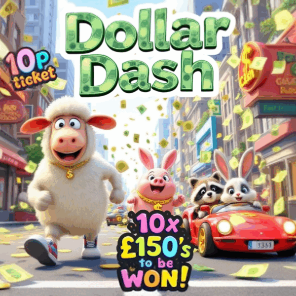 Dollar Dash - £1,500 of Cash instant wins - NO MAIN DRAW - 10 x £150 Cash Instant wins ONLY!!