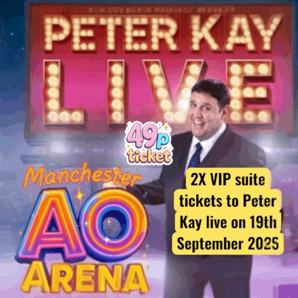 Peter Kay VIP Tickets for 2 - AO Arena Suite Tickets Manchester 19th Sept